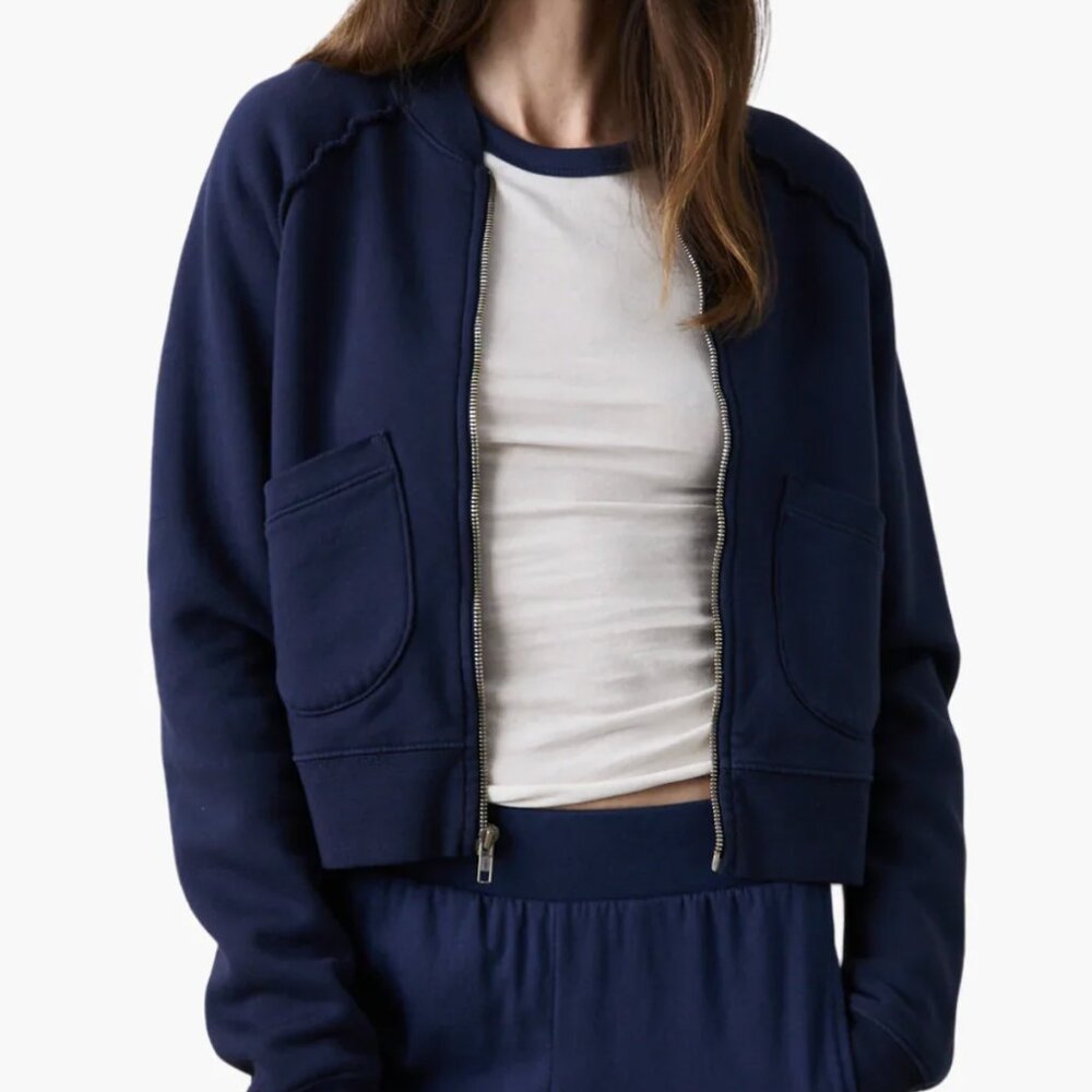 Fox Zip Front Bomber ~ Navy